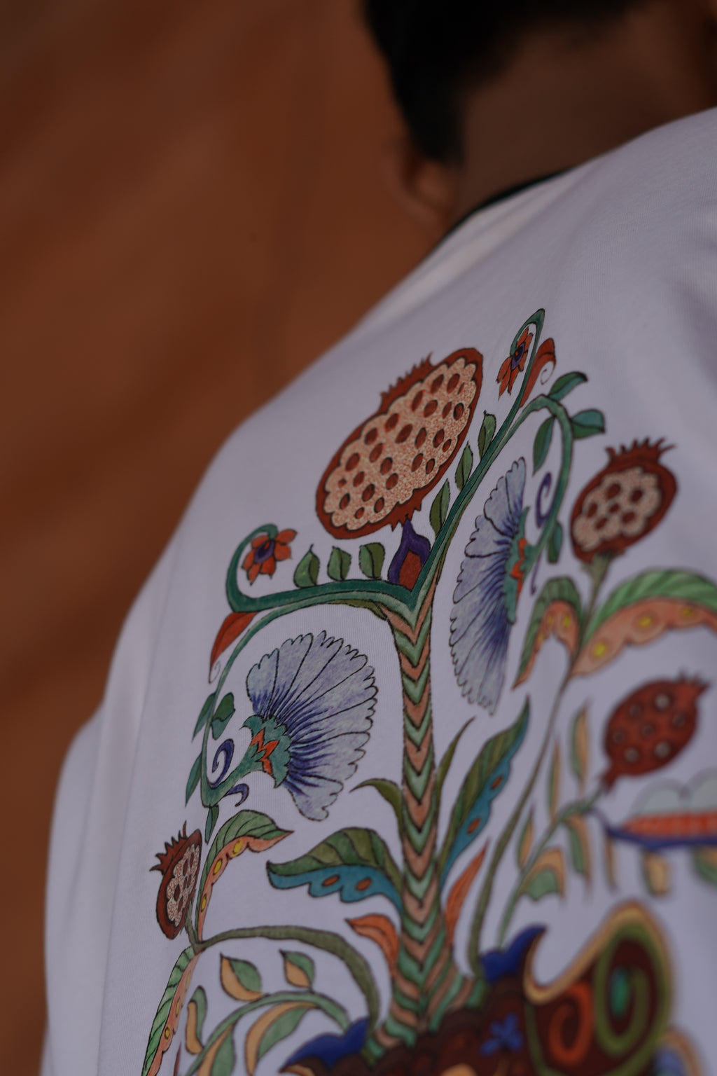 Bloom - White Oversized Boxy Fit Unisex T-Shirt