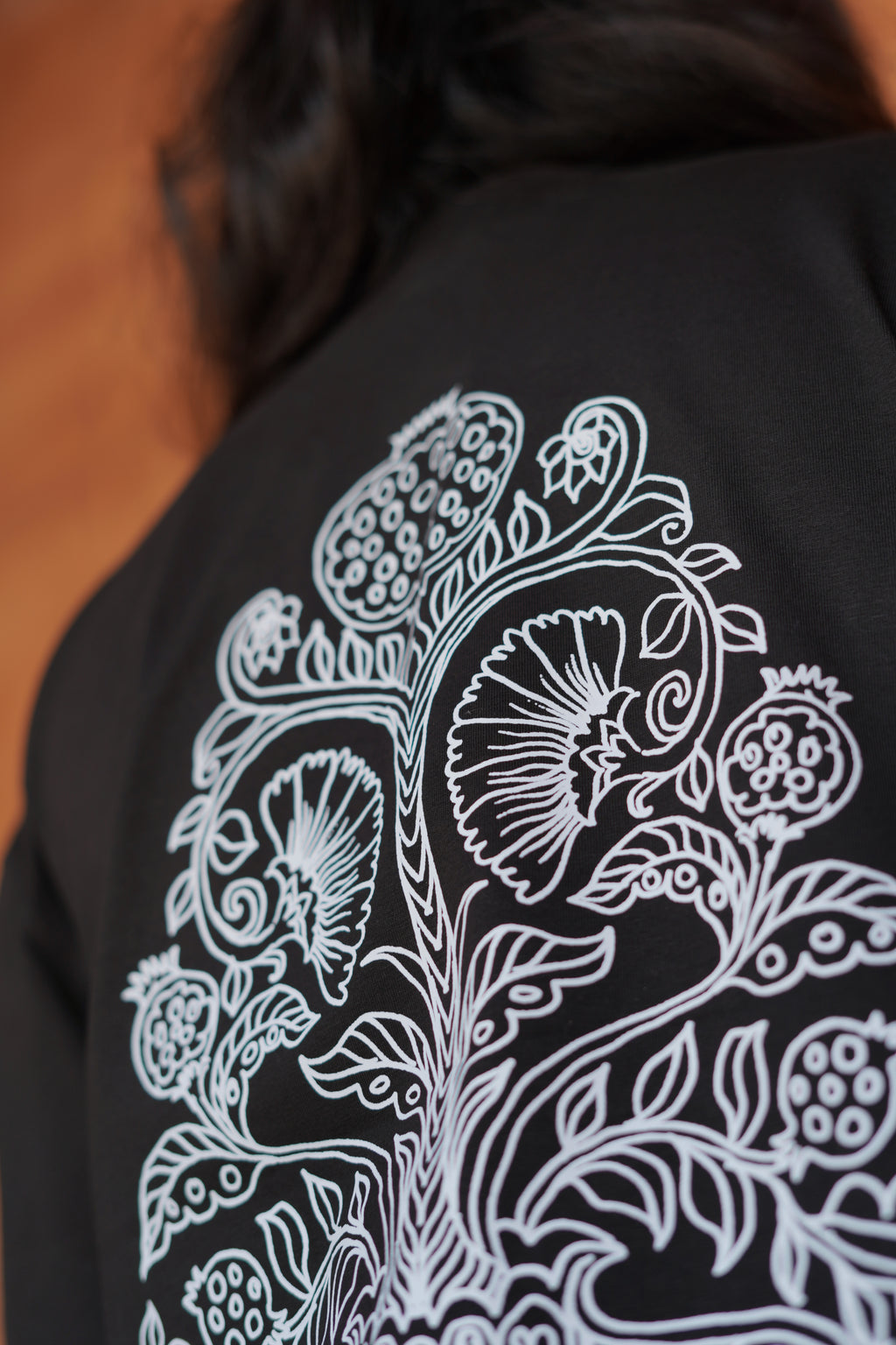 Bloom - Black Oversized Boxy Fit Unisex T-Shirt
