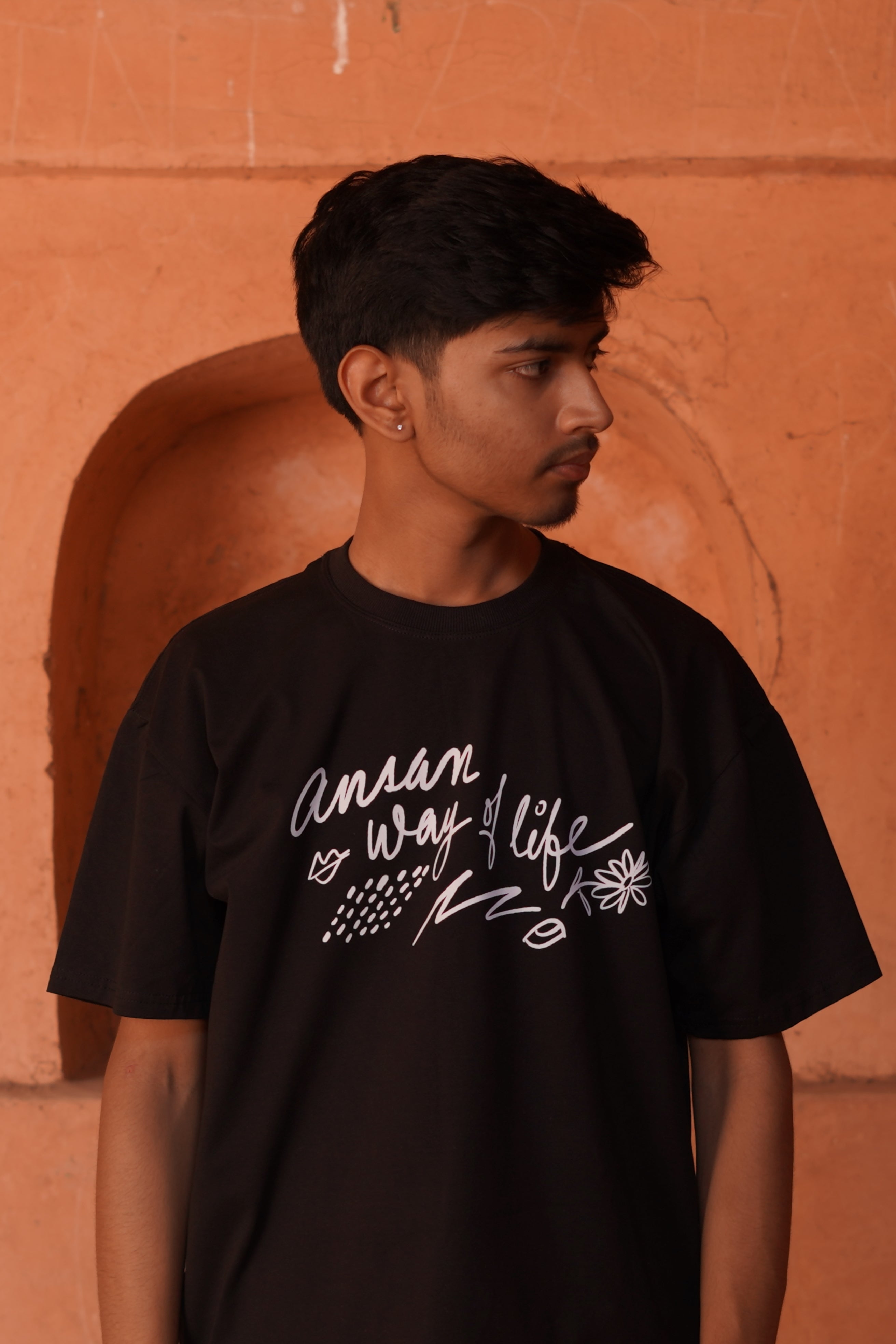 Way Of Life - Black Oversized Boxy Fit Unisex T-Shirt